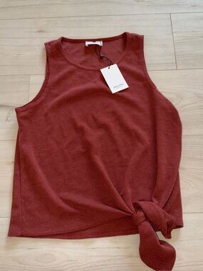 Hayes Knot-Front Ribbed Tank Top